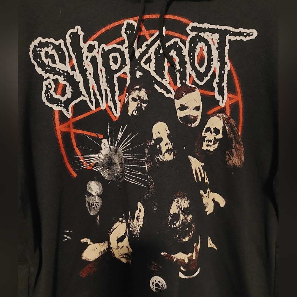 Vintage Slipknot Black Graphic Hoodie - Band Logo Pullover - Picture 3 of 8